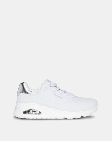 Skechers White Uno Stand On Air Trainers -Wide Fit (E)