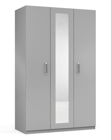 Kendal High Gloss 3 Door Wardrobe with Centre Mirror