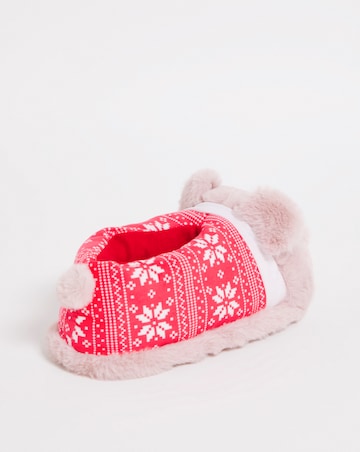 Pig In Blanket Christmas Novelty Slippers Wide Fit
