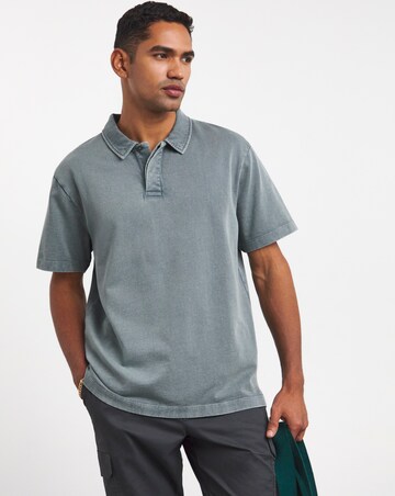 Garment Washed Relaxed Fit Loopback Polo