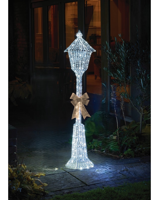 GlitterTwist Silver Lamp Post 150cm LV