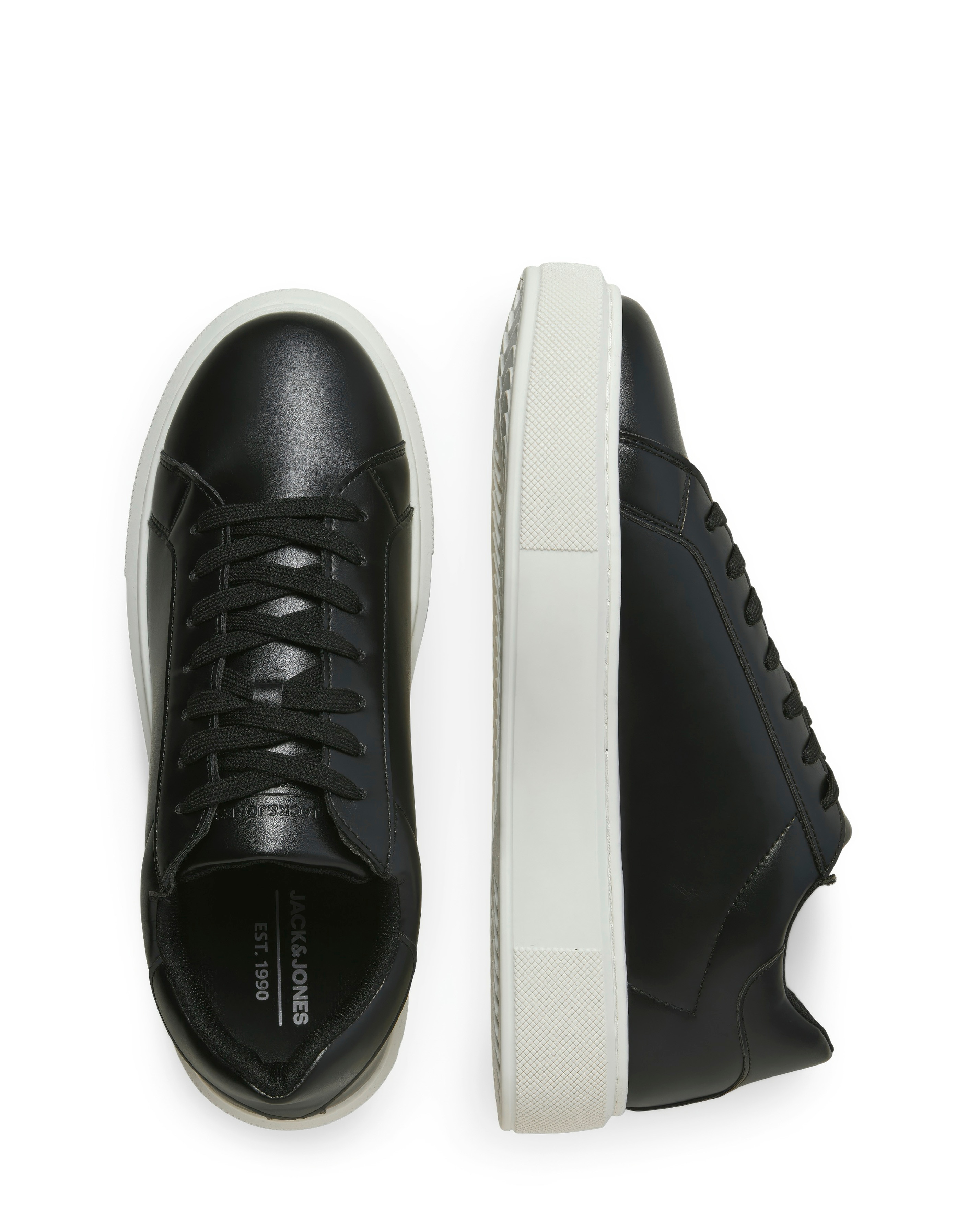 Jack & Jones Aspire Cupsole PU Trainer - Black | JD Williams