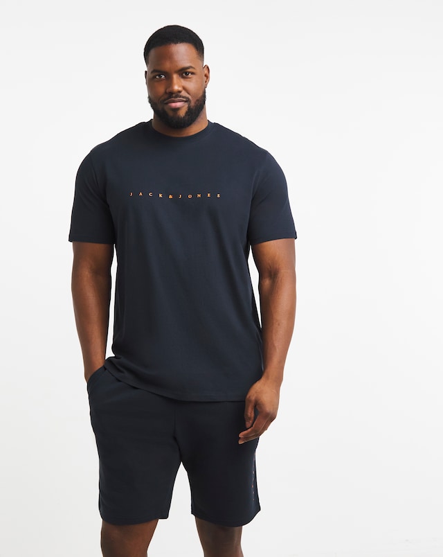 Jack & Jones Star Logo T-Shirt & Short Set - Navy