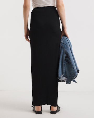 Black Stretch Jersey Maxi Tube Skirt