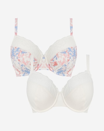 Pretty Secrets (2 Pack) Adrianne Full Cup Wired Bras Pink Floral