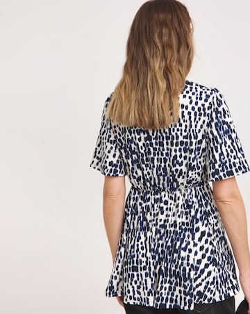 Angel Sleeve Button Front Longline Top