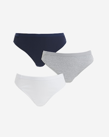 Pretty Secrets 3 Pack Harper Lace Rib Midi Brazilian Navy/White/Grey