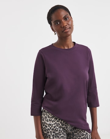 2 Pack Longline Curved Hem 3/4 Sleeve T-shirts