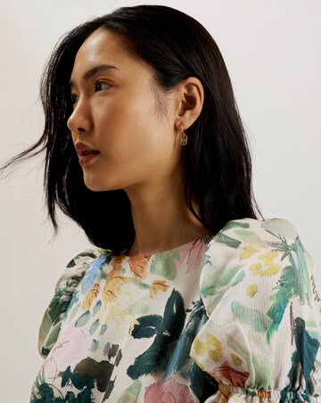 Ted Baker Delilya Puff Sleeve Floral Midi Dress