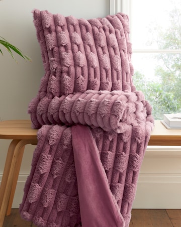 Bianca Carved Faux Fur Throw