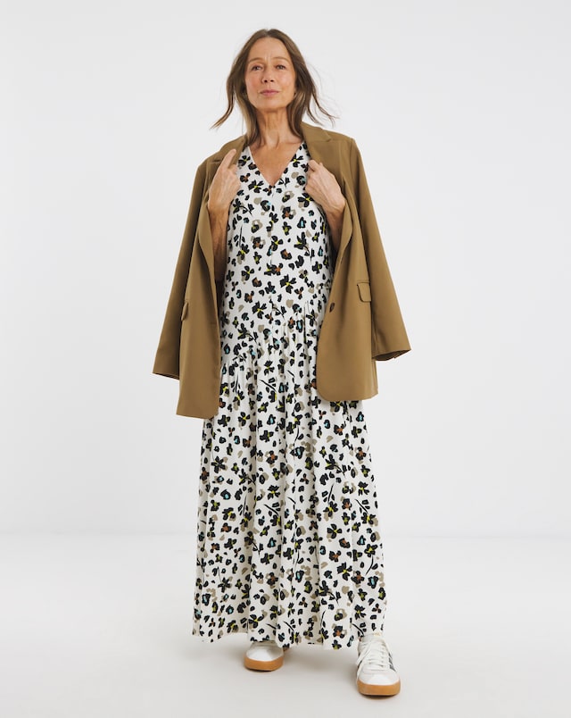 Asymmetric Seam Maxi Dress