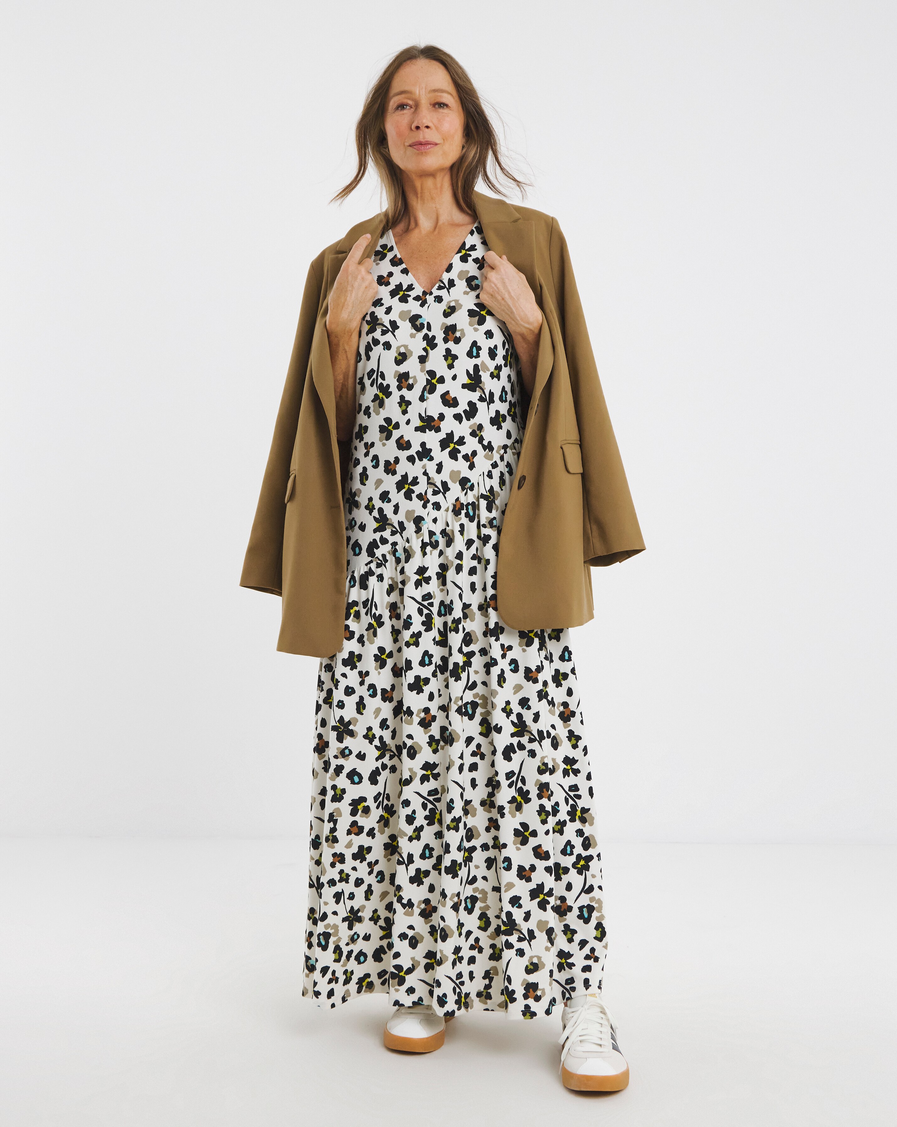 Asymmetric Seam Maxi Dress