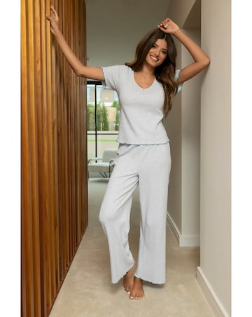 Pour Moi Ribbed Jersey Baby Overlock Short Sleeve Pyjama Set