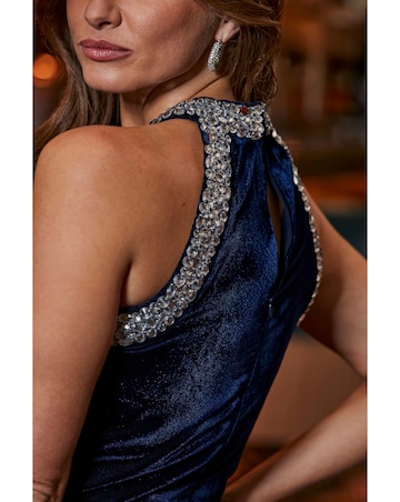 Sosandar Cluster Embellished Wide Leg Jumpsuit