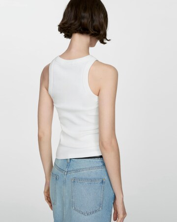 Mango Ribbed Cotton-blend top