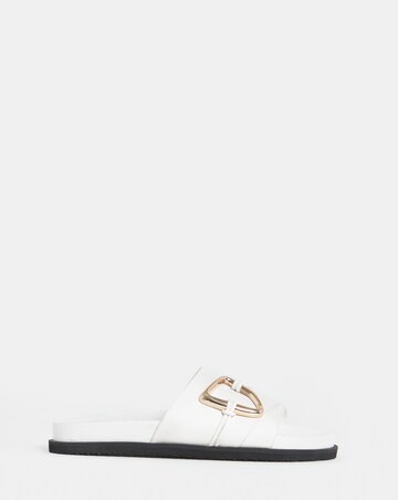 Utica Oversized Trim Leather Mule Sandals - Extra Wide Fit (EEE)