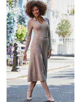 Sosandar Polo Collar Fluid Fit and Flare