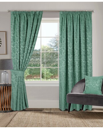 Buckingham Jacquard Light Filtering Pencil Pleat Lined Curtains