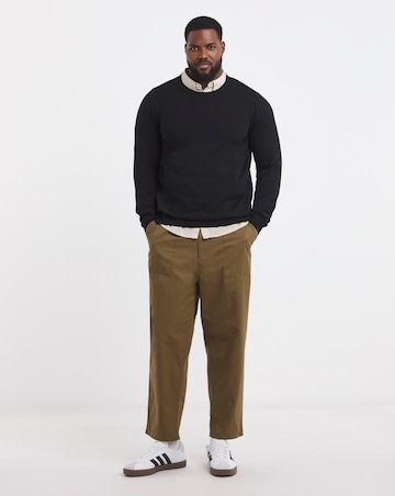 Cotton Knitted Crew Neck Jumper Long