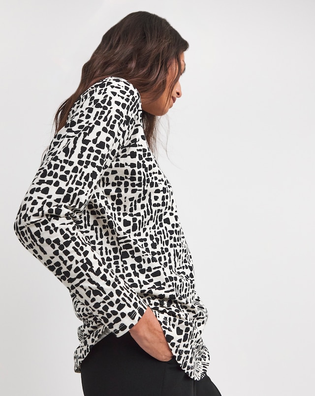 Pure Cotton Longline Long Sleeve Curved Hem