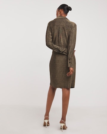 Jersey Glitter Knot Front Wrap Dress