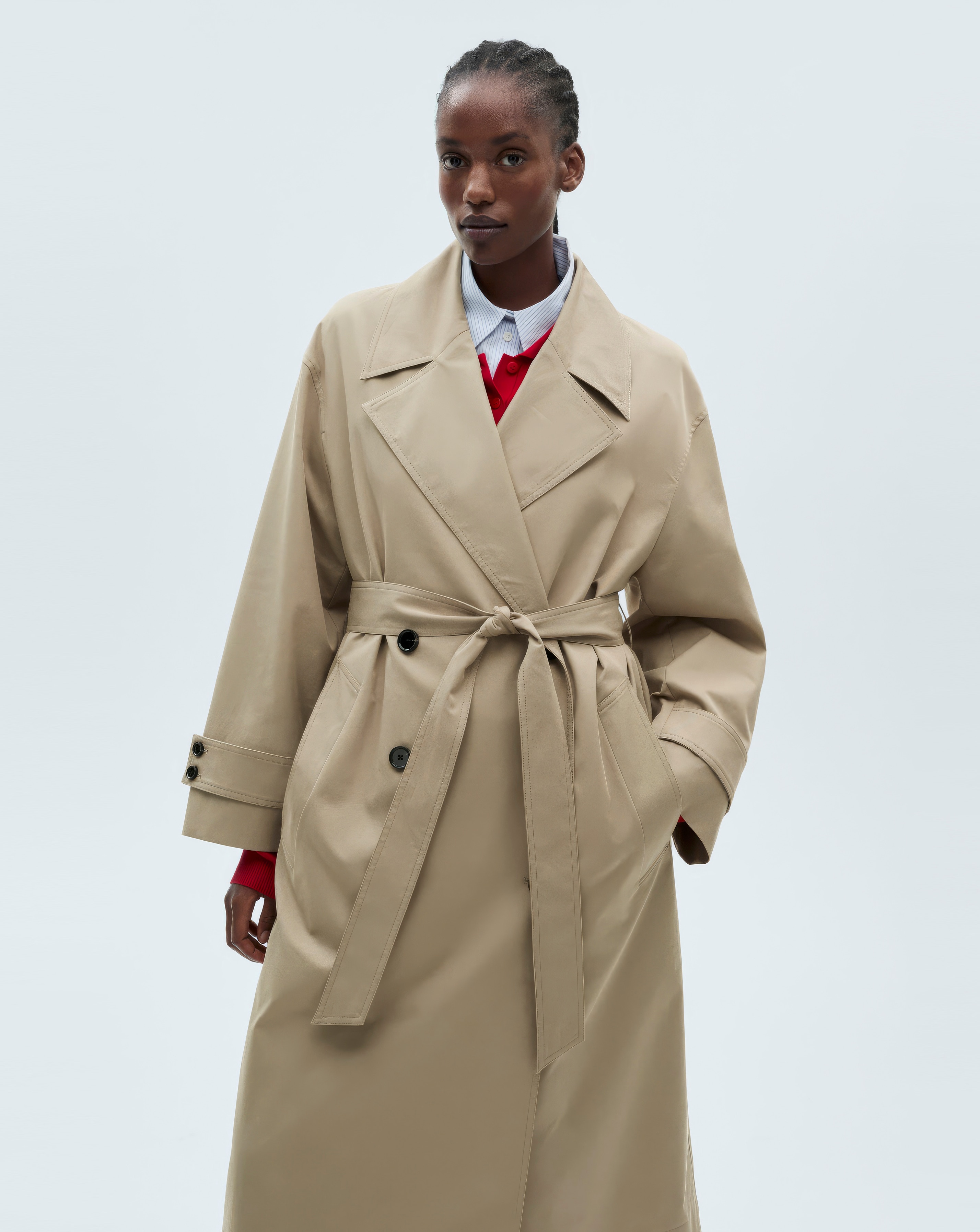 Mango Long Oversized Double-Breasted Trench Coat | JD Williams