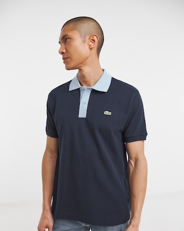 Lacoste Short Sleeve Contrast Collar Polo - Navy