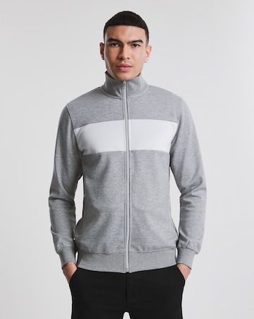 Colour Block Zip Funnel Sweatshirt Regular