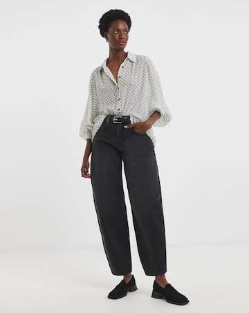 Washed Black Authentic Barrel Leg Jeans