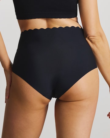 Pretty Secrets (3 Pack) Scallop No VPL Knickers Black/Black/Black