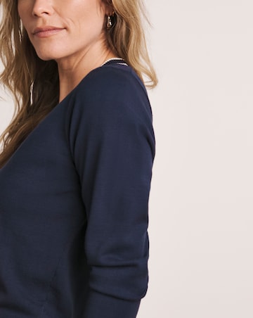 Anthology Navy Contrast Trim Cardigan