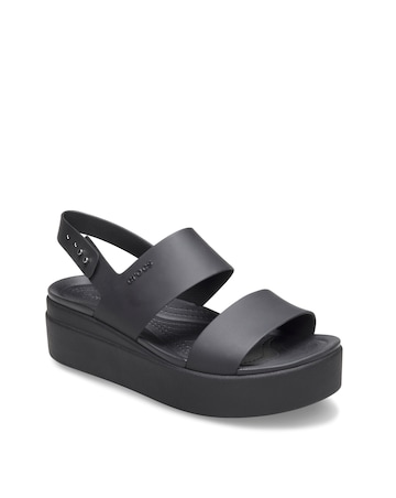 Crocs Black Brooklyn Low Wedge Sandals