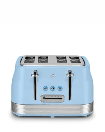Swan Retro Revive 4 Slice Toaster Blue