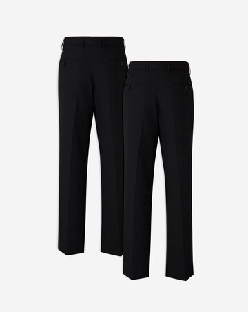 2 Pack Regular Pleat Stretch Formal Trouser