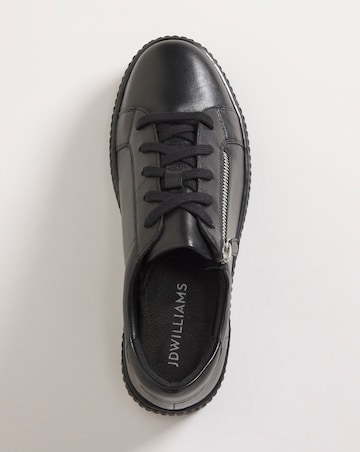 Talulah Leather Side Zip Trainers - Extra Wide Fit (EEE)