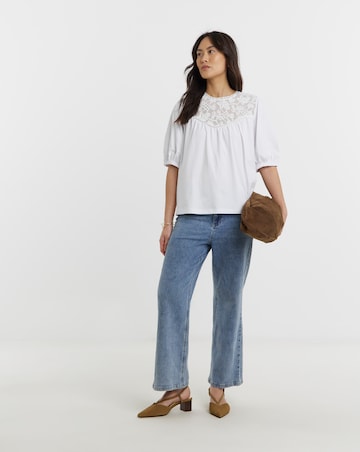 Broderie Yoke Top