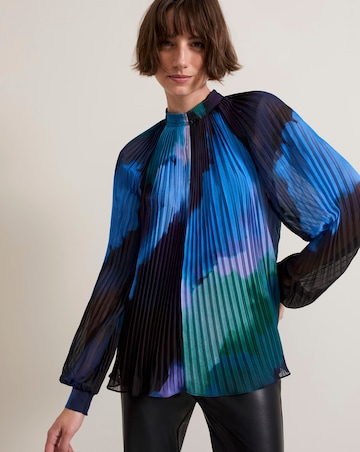 Phase Eight Pleat Abstract Blouse