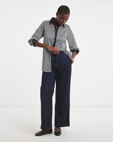 Printed Satin Long Sleeve Shirt