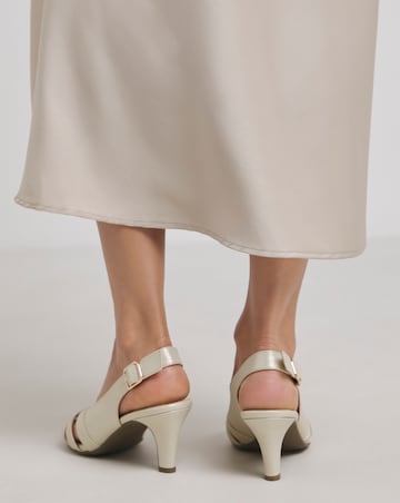 Lisbon Peep Toe Slingback Shoes - Wide Fit (E)