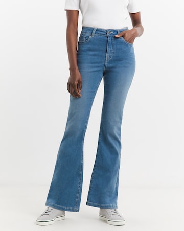 Simply Be Kim Mid Blue High Waist Super Soft Bootcut Jeans