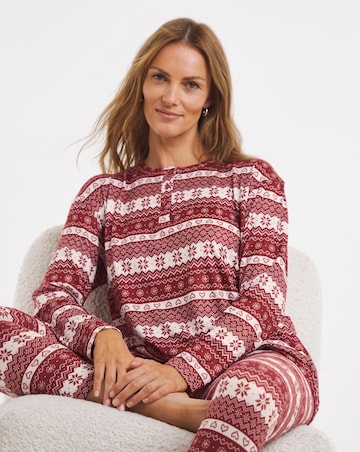 Simply Be Brushed Rib Lounge Set Fairisle