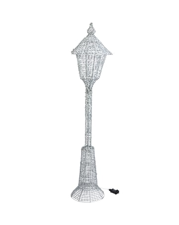 Three Kings GlitterTwist Silver Indoor and Outdoor Lamp Post Light 150cm