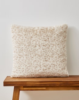 Leopard Printed Faux Fur Cushion