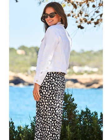 Sosandar Denim Jacket with Silver Button Detail