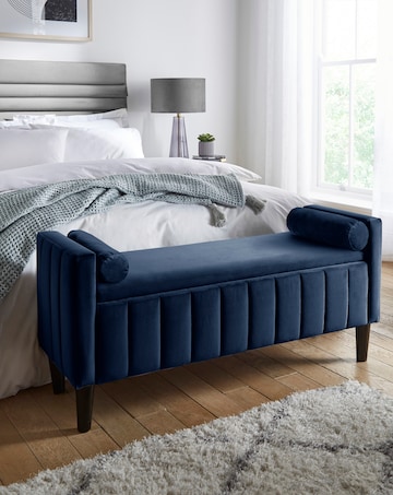 Eloise Winged Velvet Storage Ottoman