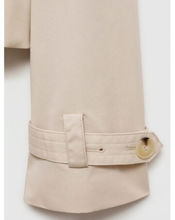 Mango Cropped Trench Coat with Lapels