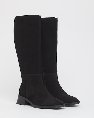 Cressida Block Heel Suede Knee Boots - Extra Wide Fit (EEE) & Super Curvy Calf