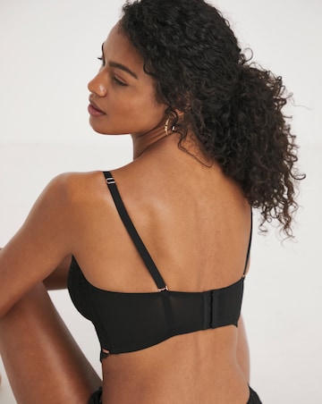 Figleaves Curve Adore Black Lace Padded Multiway Bra B-H - Black