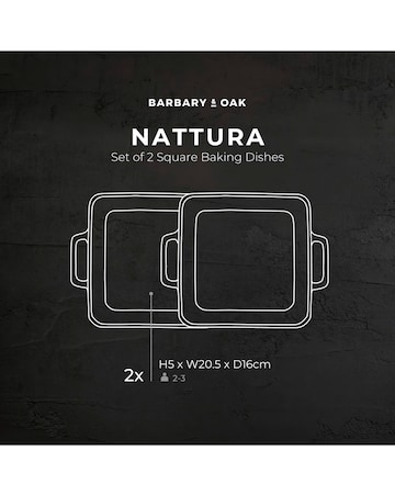 Barbary & Oak Nattura Set of 2 Square Baking Dishes Teal