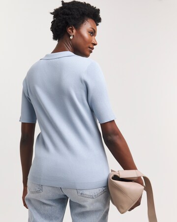 Rib Collar Short Sleeve Jumper